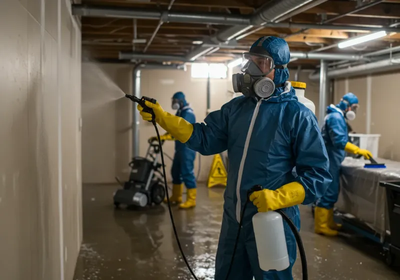 Basement Sanitization and Antimicrobial Treatment process in Mead, WA