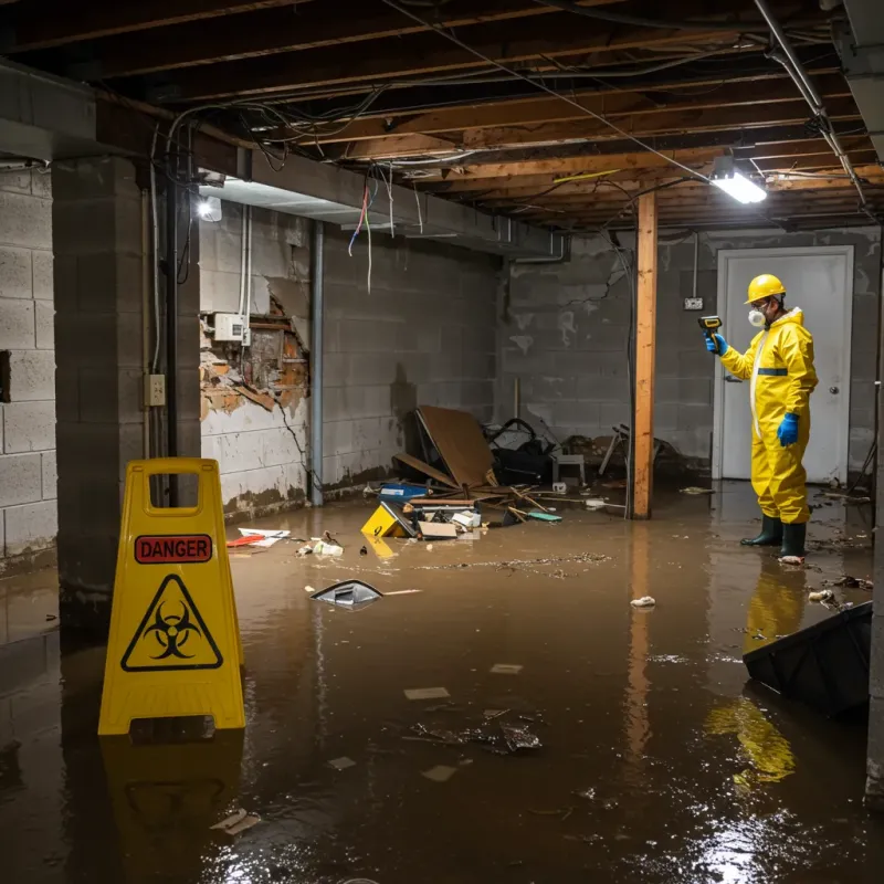 Flooded Basement Electrical Hazard in Mead, WA Property